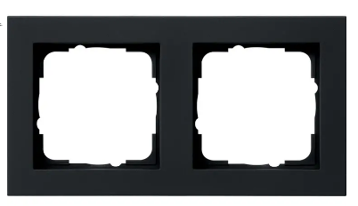 Gira E2 afdekraam 2v matzwart