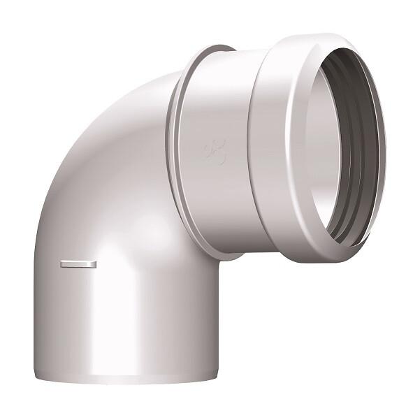 Burgerhout rookgas bocht 87° 80 wit