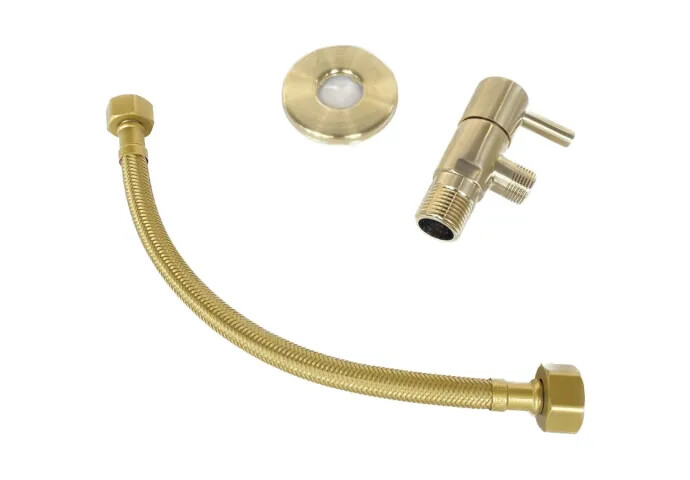 BL Brondby hoekstopkraan/slang geb goud