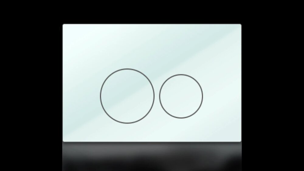 Circle bedieningsplaat wit glas chr