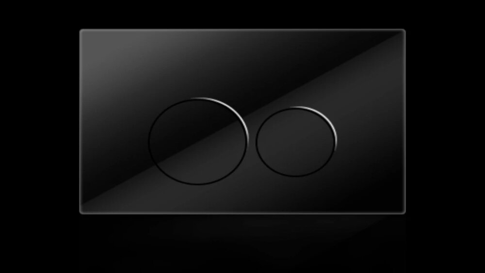 Circle bedieningsplaat zwart glas chr