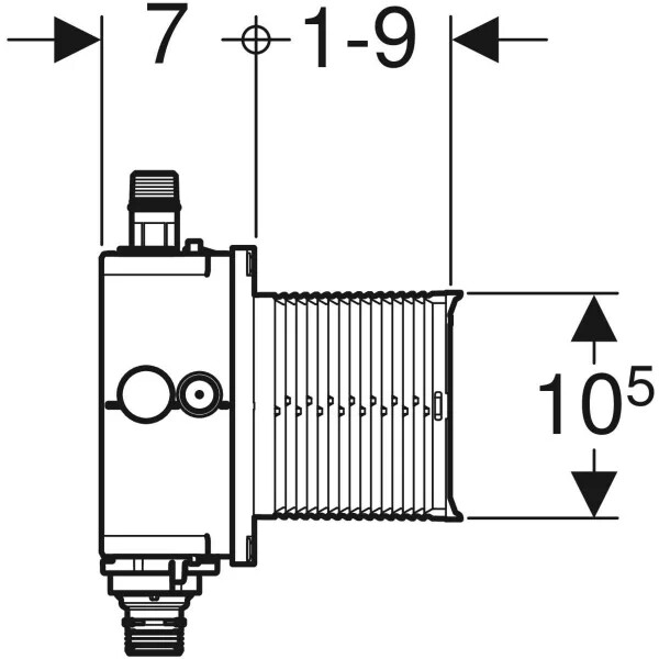 Geberit inbouwkast univ urinoirsturing