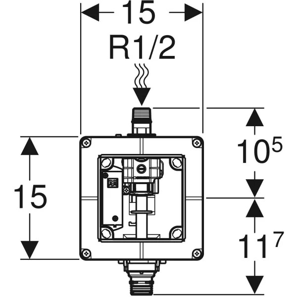 Geberit inbouwkast univ urinoirsturing