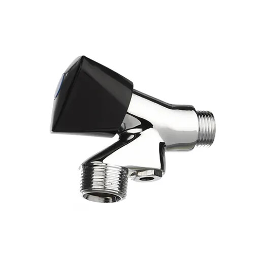 Wasmachinekraan 1/2" m/keerklep zwart