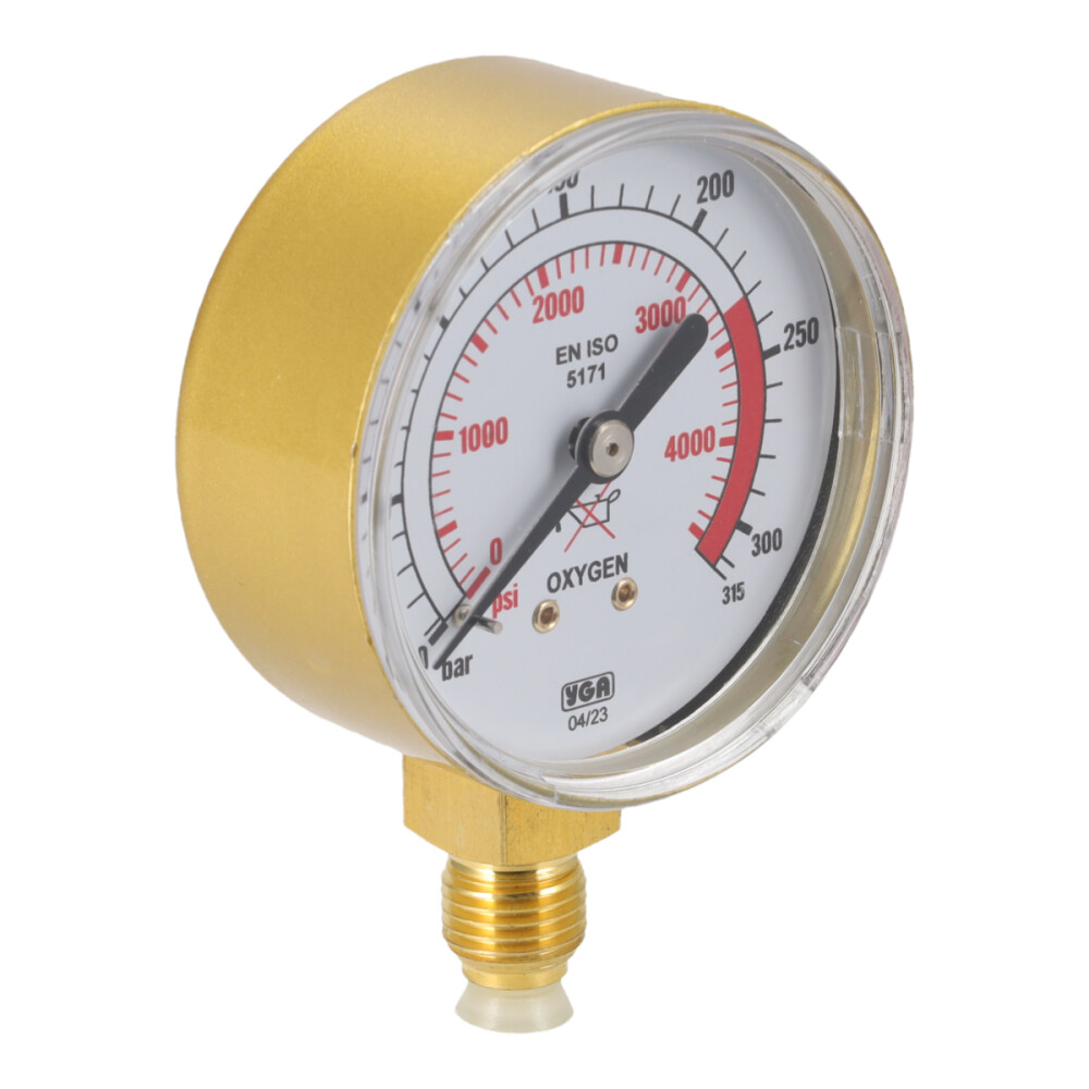 Manometer 1/4R 63mm 0-315b zuurstof