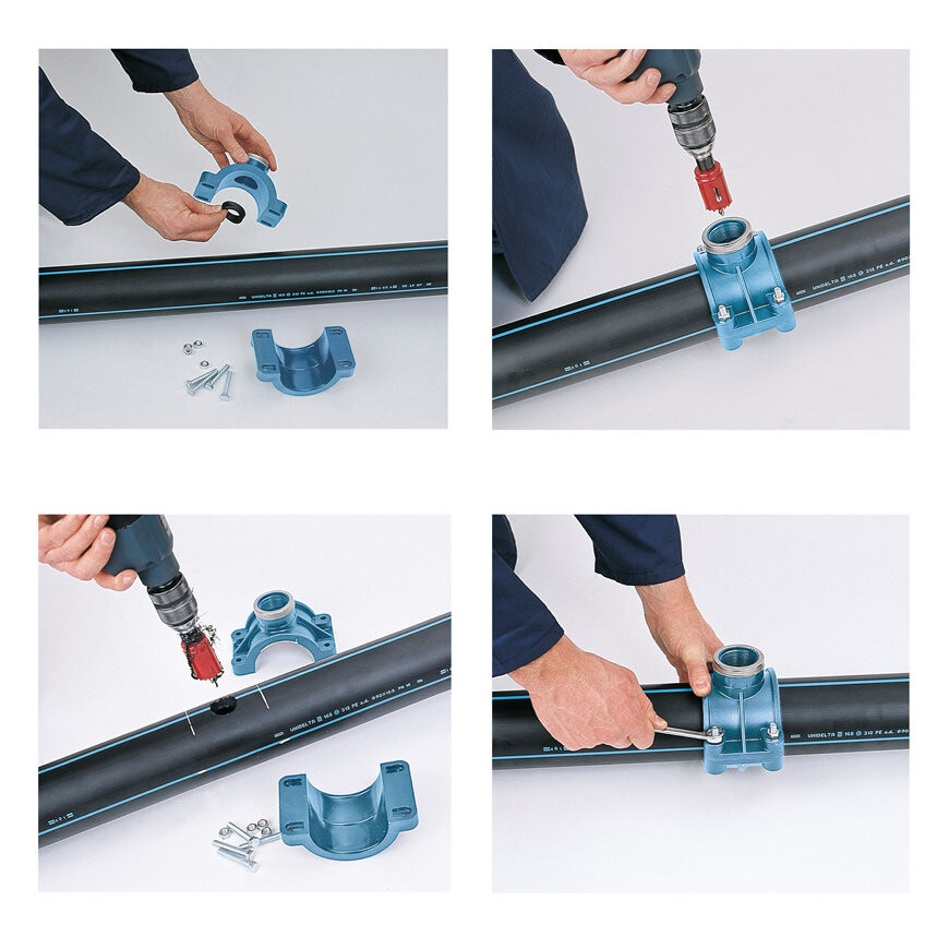 PP aanboorzadel 110mmx3/4"