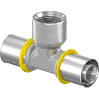 Uponor gas T-stuk 20x1/2"x20mm bi pers