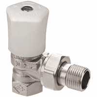 Heimeier handbediend radiatorkraan haaks