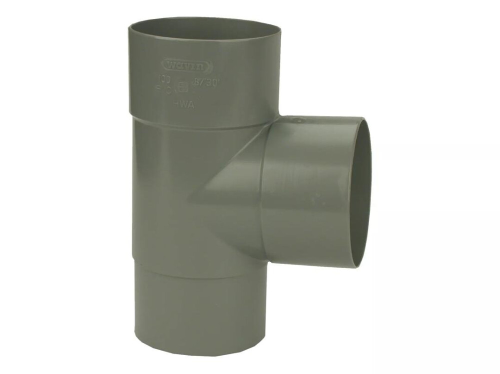 HWA T-stuk 45° grijs 100 verjongd spie