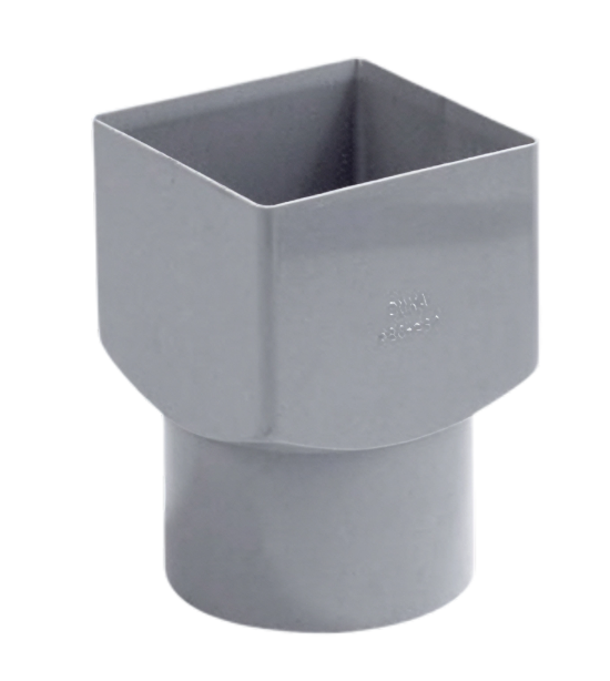 HWA verloop vierkant/rond 80x80 pvc