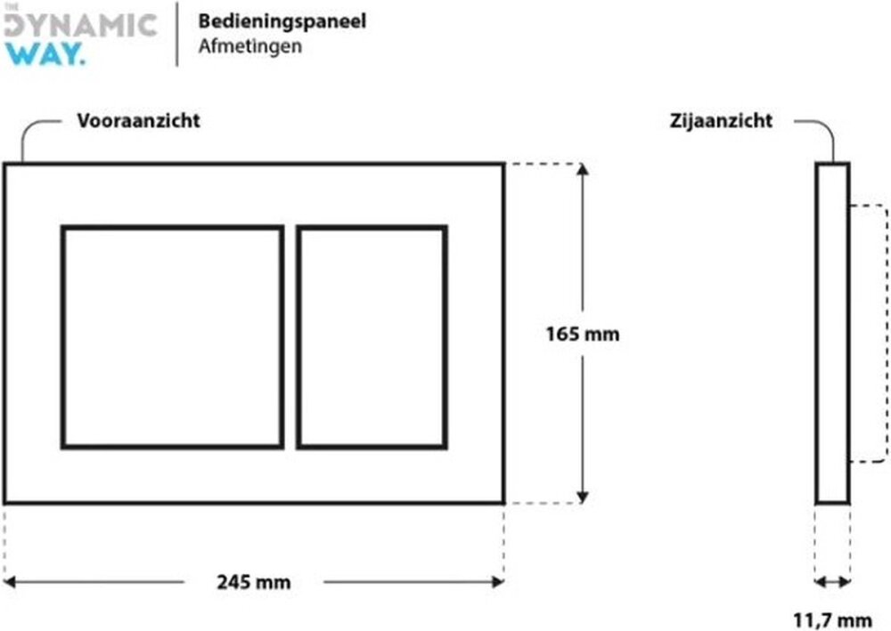 Square bedieningsplaat rvs