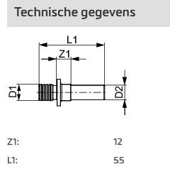 TECE overgangskoppeling flex 14x12 knel