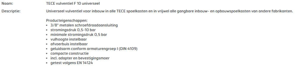 TECE F10 vulventiel univ