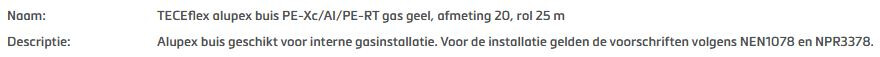 TECE alupex buis 20 gas geel l=25m