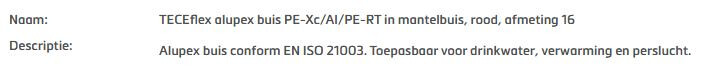 TECE alupex mantelbuis 16 rood l=75m