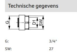TECE koppeling 17mmx3/4"