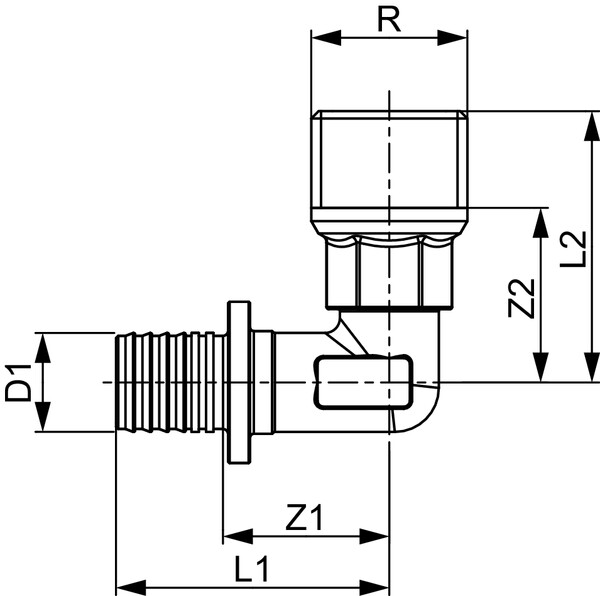 TECE knie 90° 32mmx1" bu