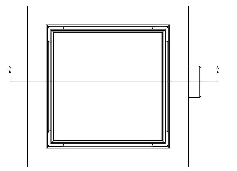 Tegelput 200x200mm zijuitloop 0,60l/s